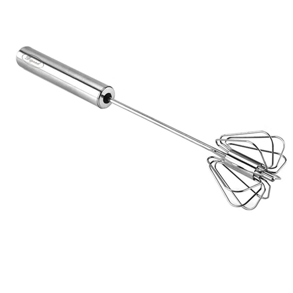 Stainless Steel Egg Whisk, Hand Push Rotary Whisk Blender, Versatile Milk Frother, Hand Push Mixer Stirrer For Blending, Whiskin