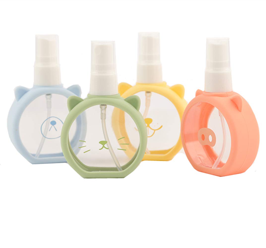 Textention Spray Bottles 1.85Oz / 55Ml Empty Fine Mist Plastic Mini Travel Bottle Set Small Refillable Liquid Containers (4 Pcs)