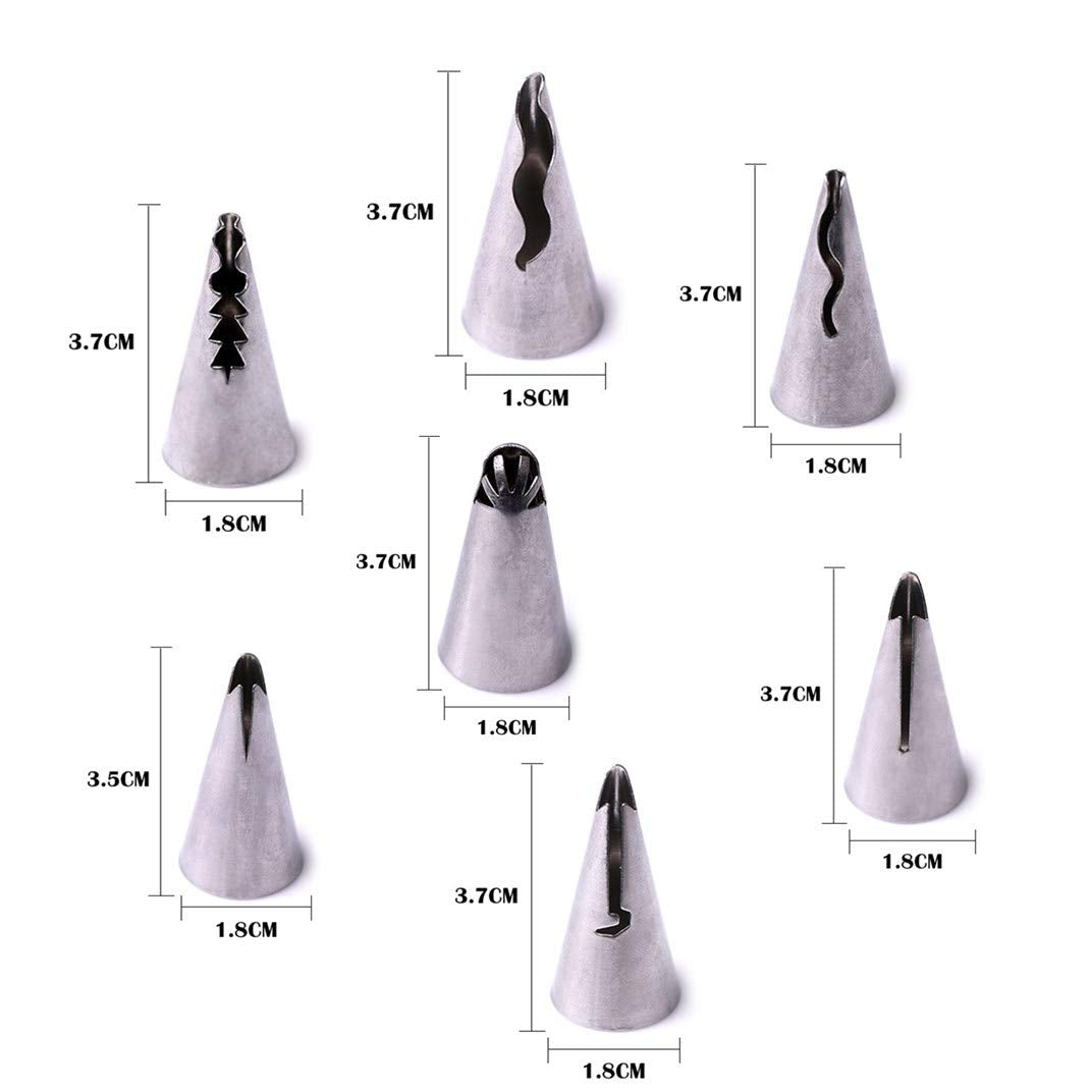 Fantasyday 7-Piece Stainless Steel Ruffle Piping Nozzles Bobbi Skirt Icing Tips Cake Decorating Supplies Cookies Cupcake Icing D