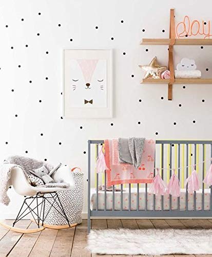 Circle Dot Wall Decal Dots Polka - 1 Inch Set Of 100Pcs - Easy To Peel Easy To Stick + Safe On Walls & Paint - Matte Vinyl Polka