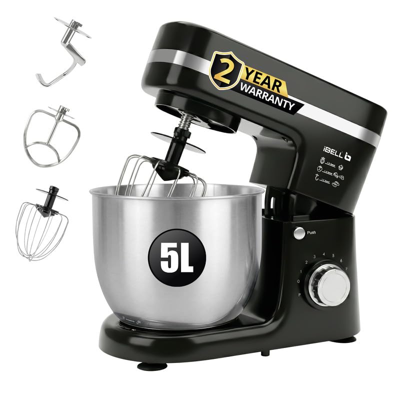 Ibell 4500Mpro Stand Mixer With TiltUp Head, 1500Watt, 8 Speed Control, 100% Copper Motor, 5L Stainless Steel Bowl With Planeta