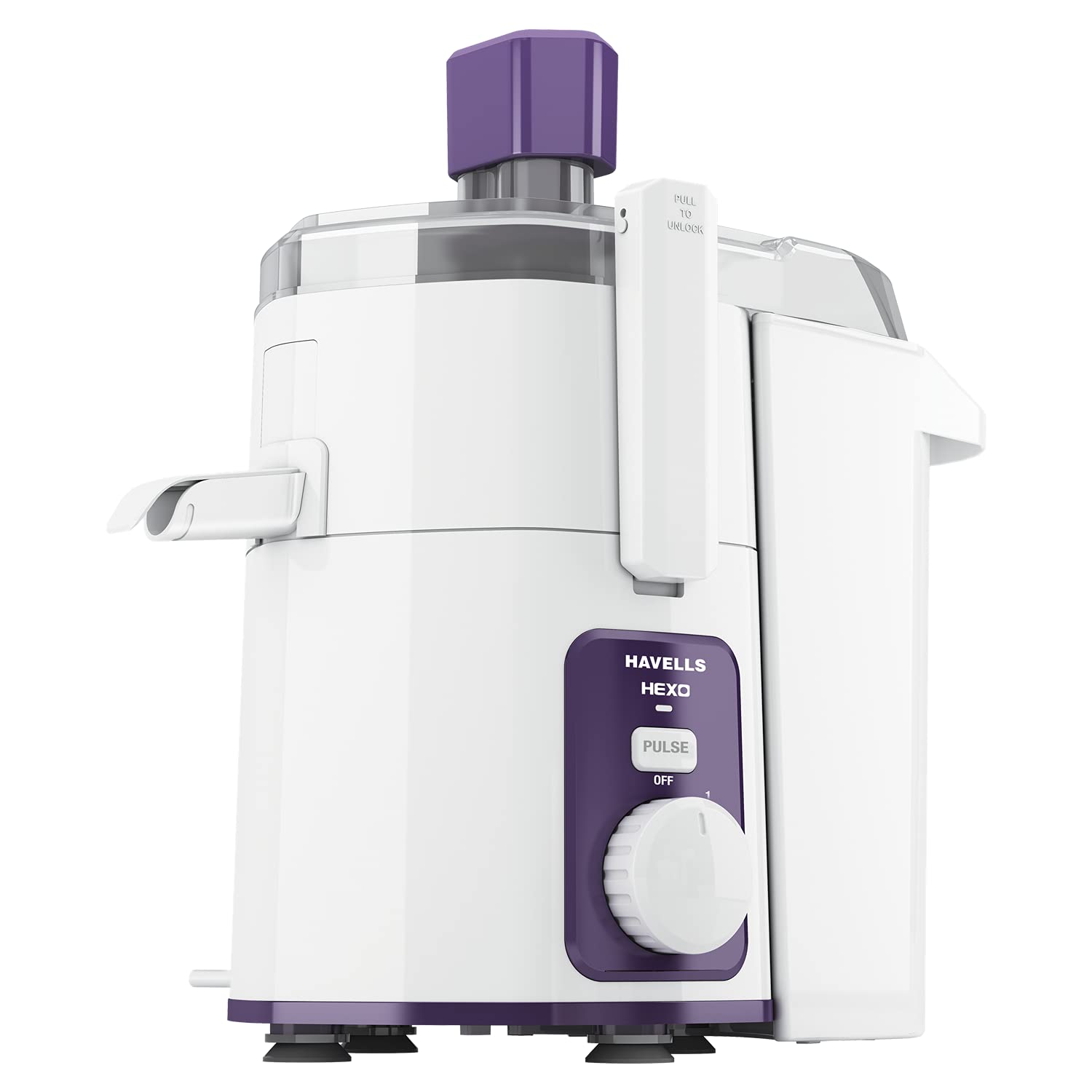 Havells Hexo 1000 Watts Juicer (White & Purple) (Ghfjmdjv100)