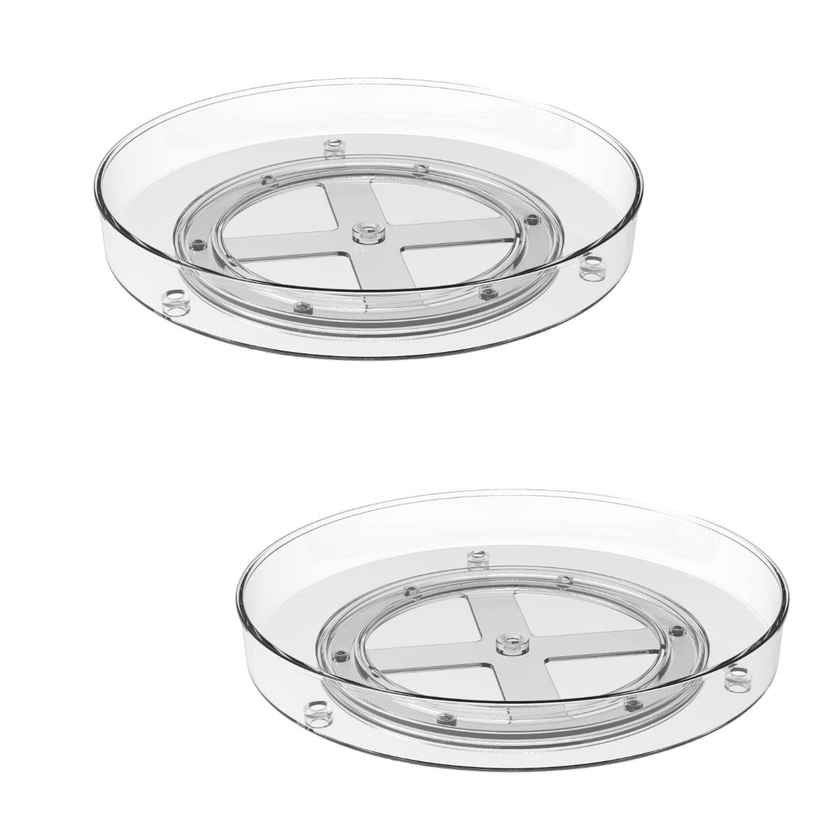 Af Home Goods Food Grade Bpa Free Clear Lazy Susan 2 Pack, 10.6 Inch Kitchen Cabinet Turntable Organizer, Refrigerator Storage O