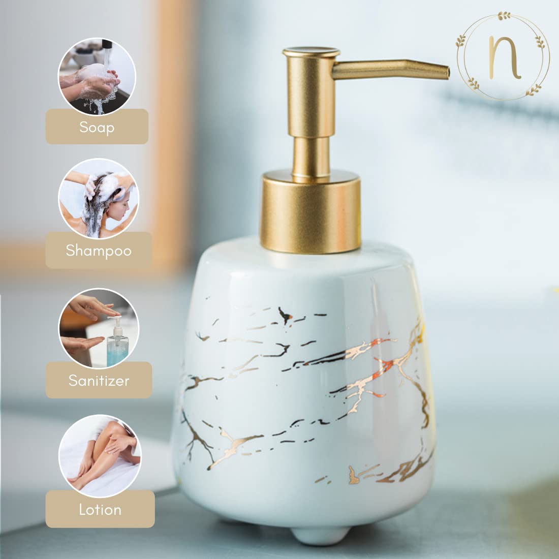 Nestasia Durable Handwash Bottle for Wash Basin | Soap Dispenser for Kitchen | Shampoo Dispenser for Bathroom | Handwash Soap Di