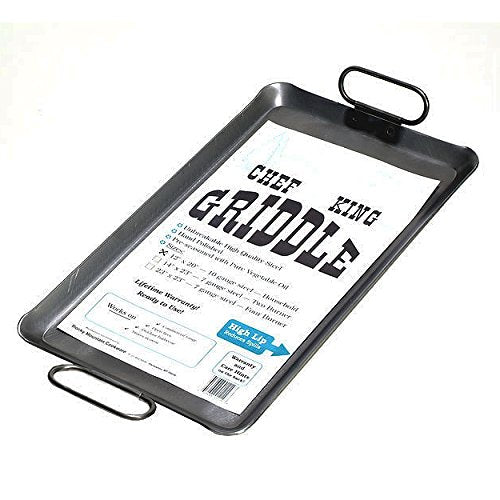Rocky Mountain Chef King 10 Gauge Steel Griddle, 12 Inch X 20 Inch