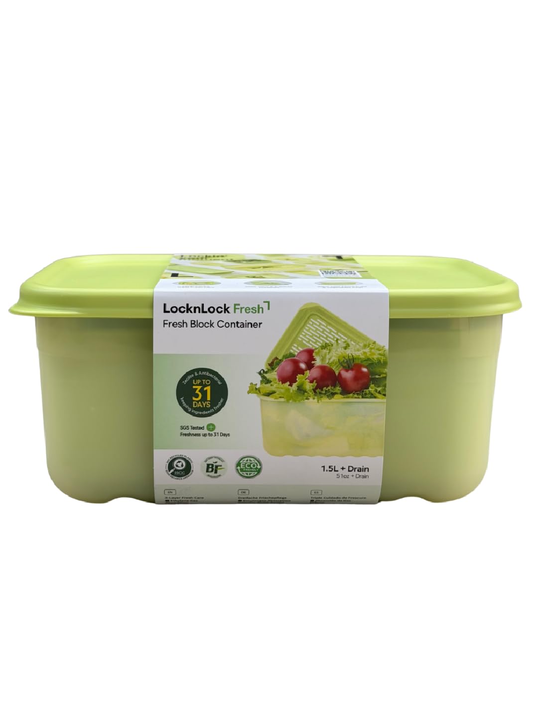 Locknlock FreshBlock Food Storage Container 1.5L Set Of 2 | Storage Containers For Fridge | Vegetable & Fruit Storage Container