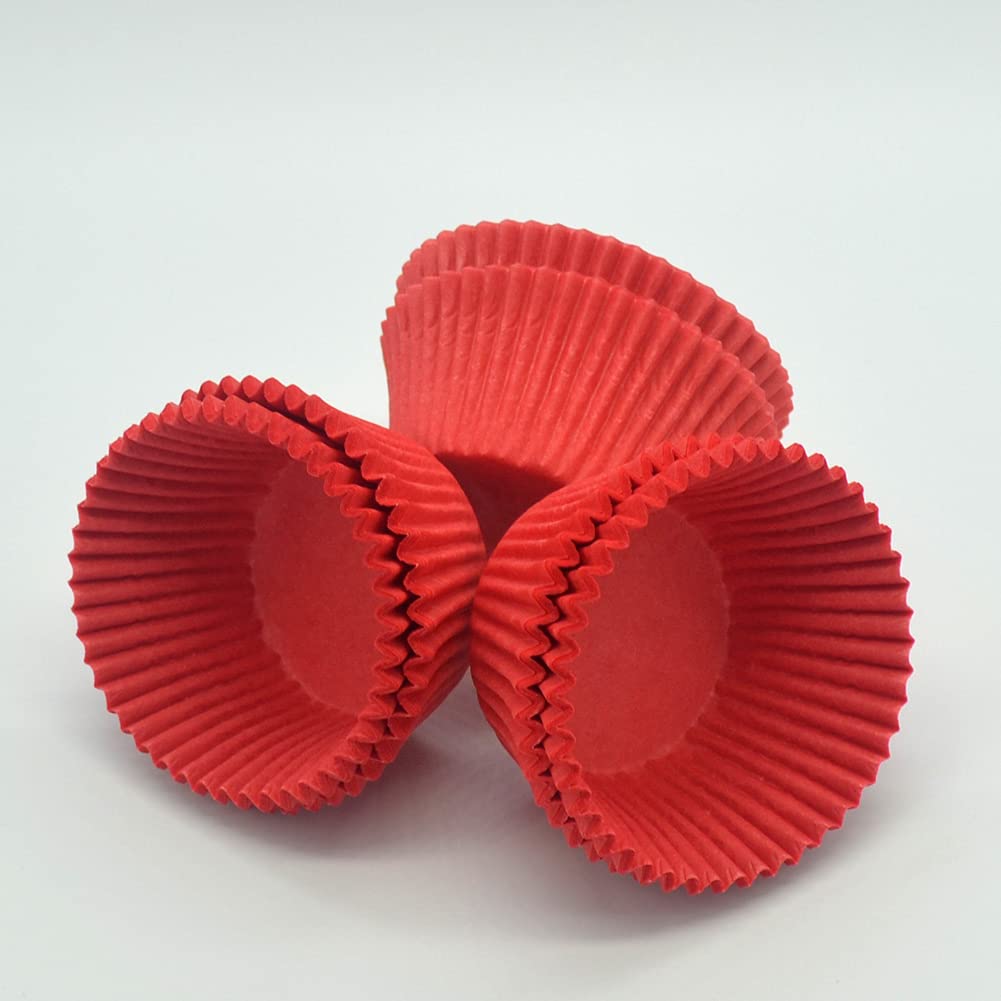 Huaswan Red Cupcake Liners Greaseproof Paper Standard Baking Cups For Wedding Party And More, 150-Count