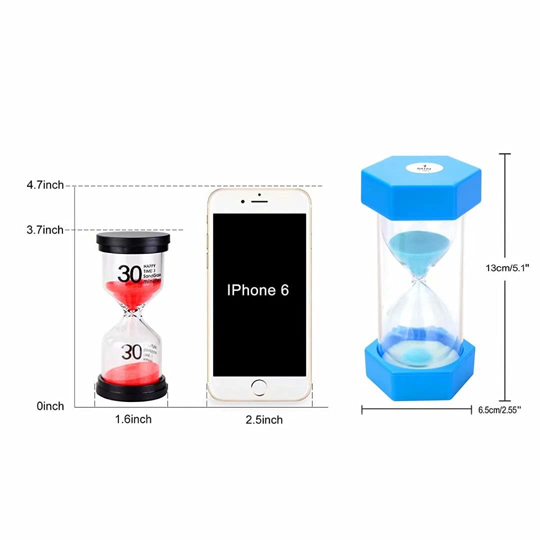 Large Sand Timer, 10/20/30 Minutes Hourglass, Sandglass Timers, Colorful Sand Clock 10/20/30 Min, Cute Blue Sand Timer For Kids,