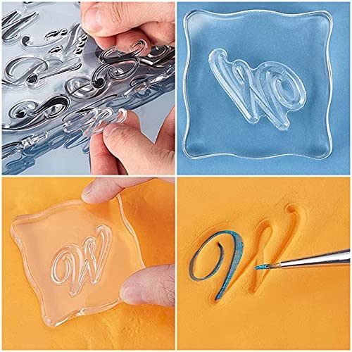 Alphabet Cake Stamp Tools Cookie Stamp Set Alphabet Numbers Fondant Cake Mold (9 Pieces)
