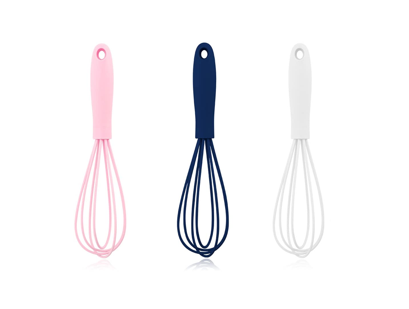 3 Pcs Premium Colorful Kitchen Mini Silicone Whisks - Mini Whisk Set Egg Beater For Stirring Cooking Baking, Tiny Silicone Ballo