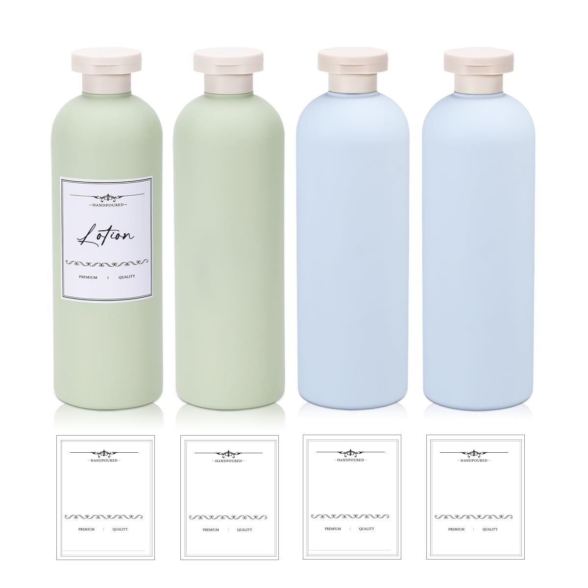 Umetass 13.5 Oz Plastic Travel Shampoo Bottles, Refillable Flip Cap Squeeze Bottles For Toiletries, Large Leakage-Proof Travel S