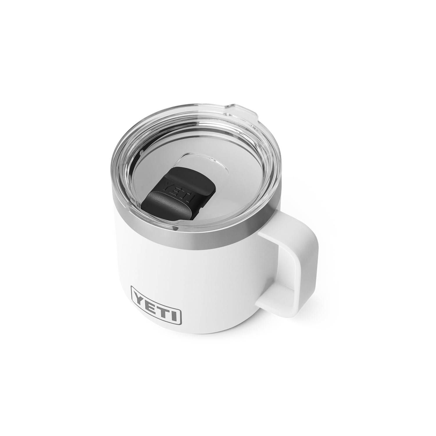 YETI Rambler 14 oz Ceramic Lined Stackable Mug, Vacuum Insulated, Stainless Steel with MagSlider Lid, White