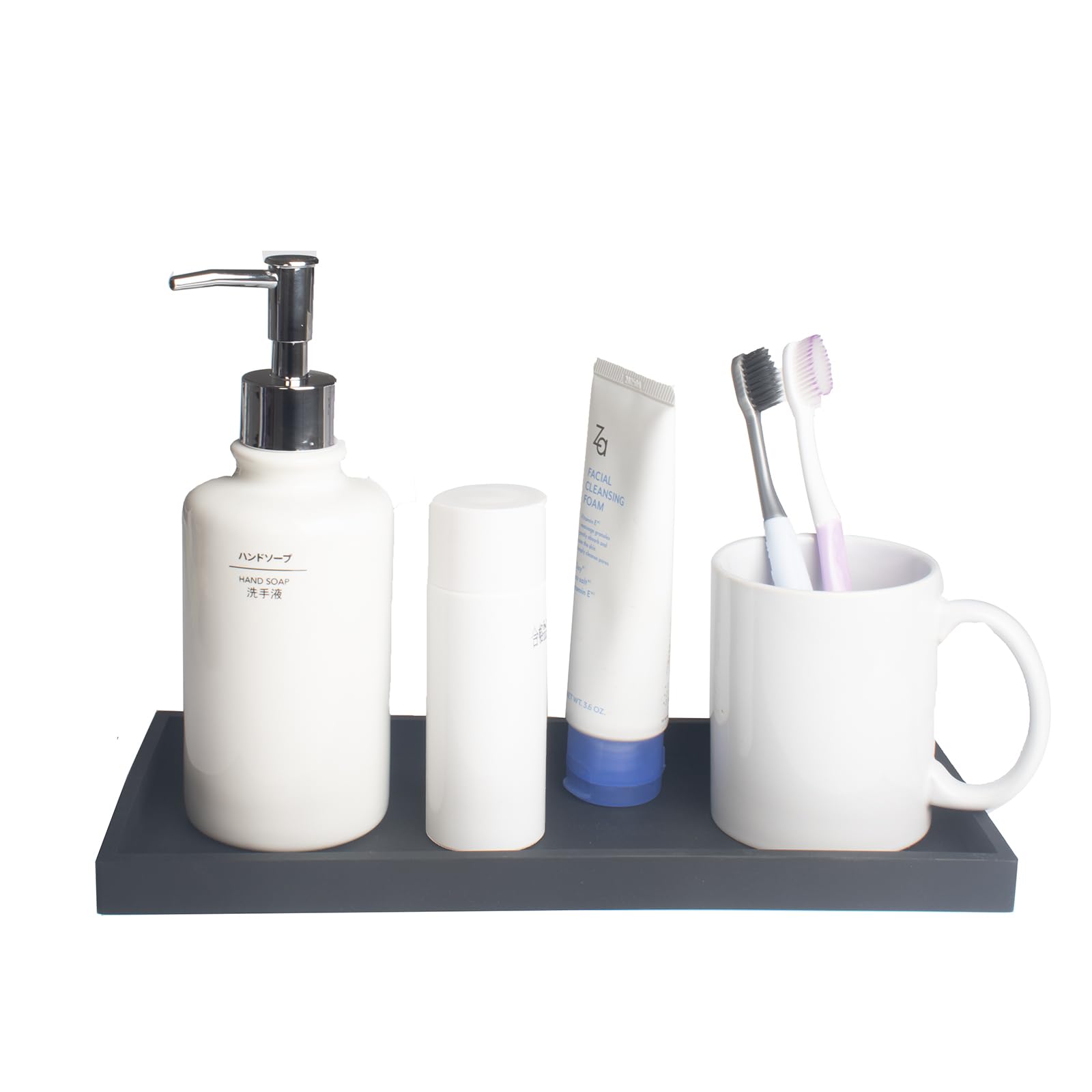 Dnc Bathroom Counter Tray, 11.8'' Silicone Vanity Tray, Kitchen Sink Soap Tray For Dish Holder Dispenser Countertop Toilet Tank