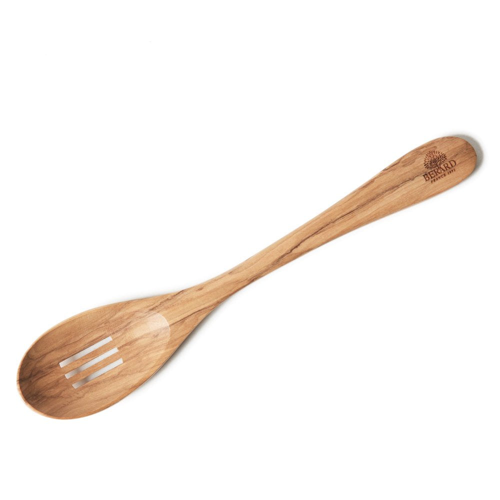 Berard 22474 French Olive-Wood Handcrafted Slotted Spoon