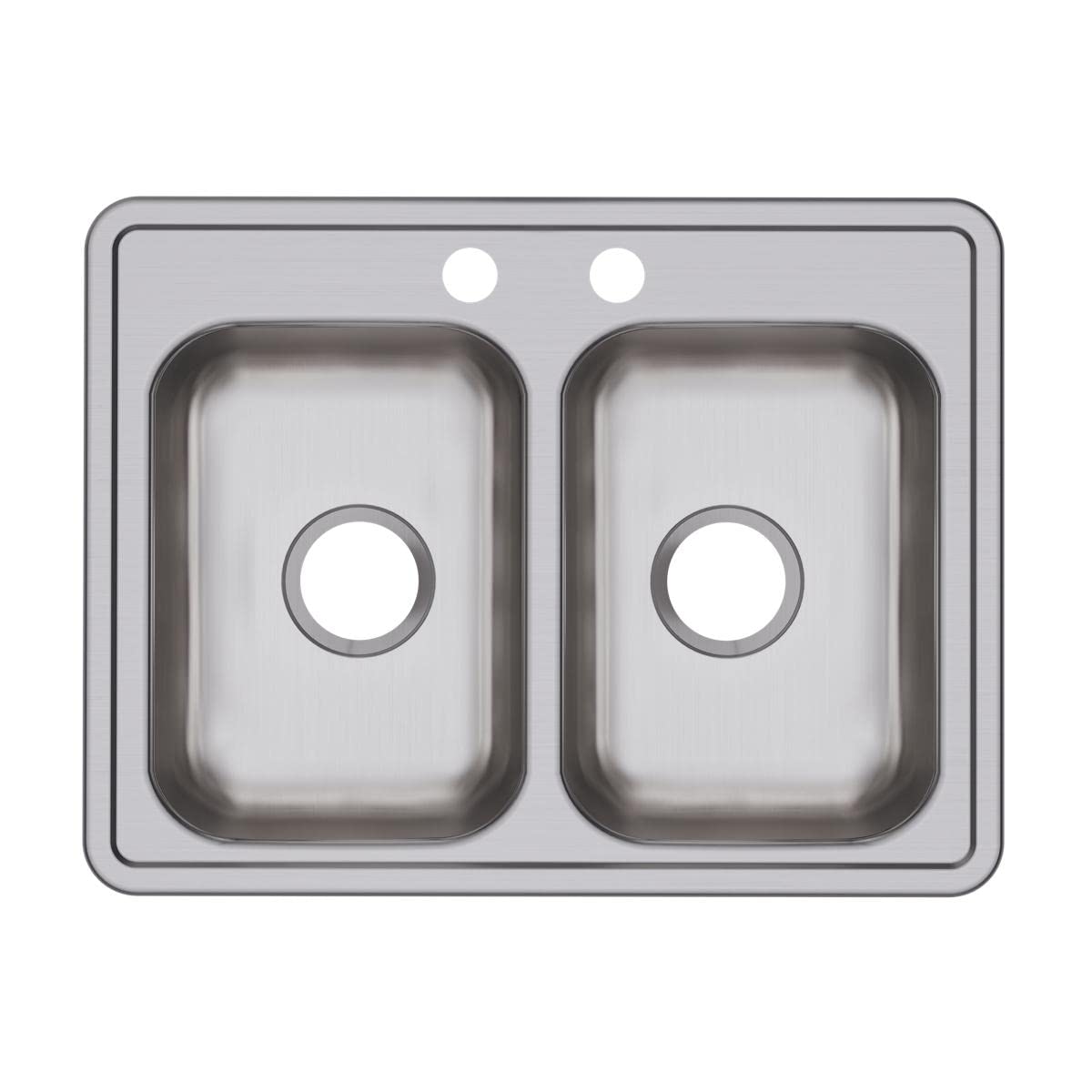 Elkay Dayton Stainless Steel 25'' X 19'' X 6-5/16'', Equal Double Bowl Top Mount Sink