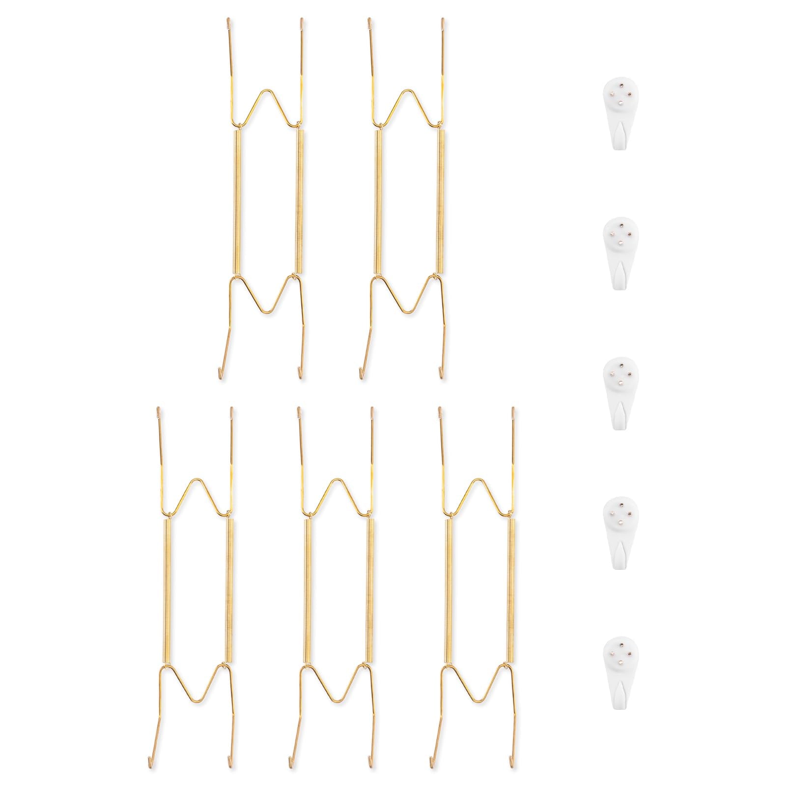 Bilillo 5 Pack Plate Hangers for the Wall, Suitable for 10-14 inch Art Plate, Stainless Steel Invisible Heavy Duty Wire Plate Ho