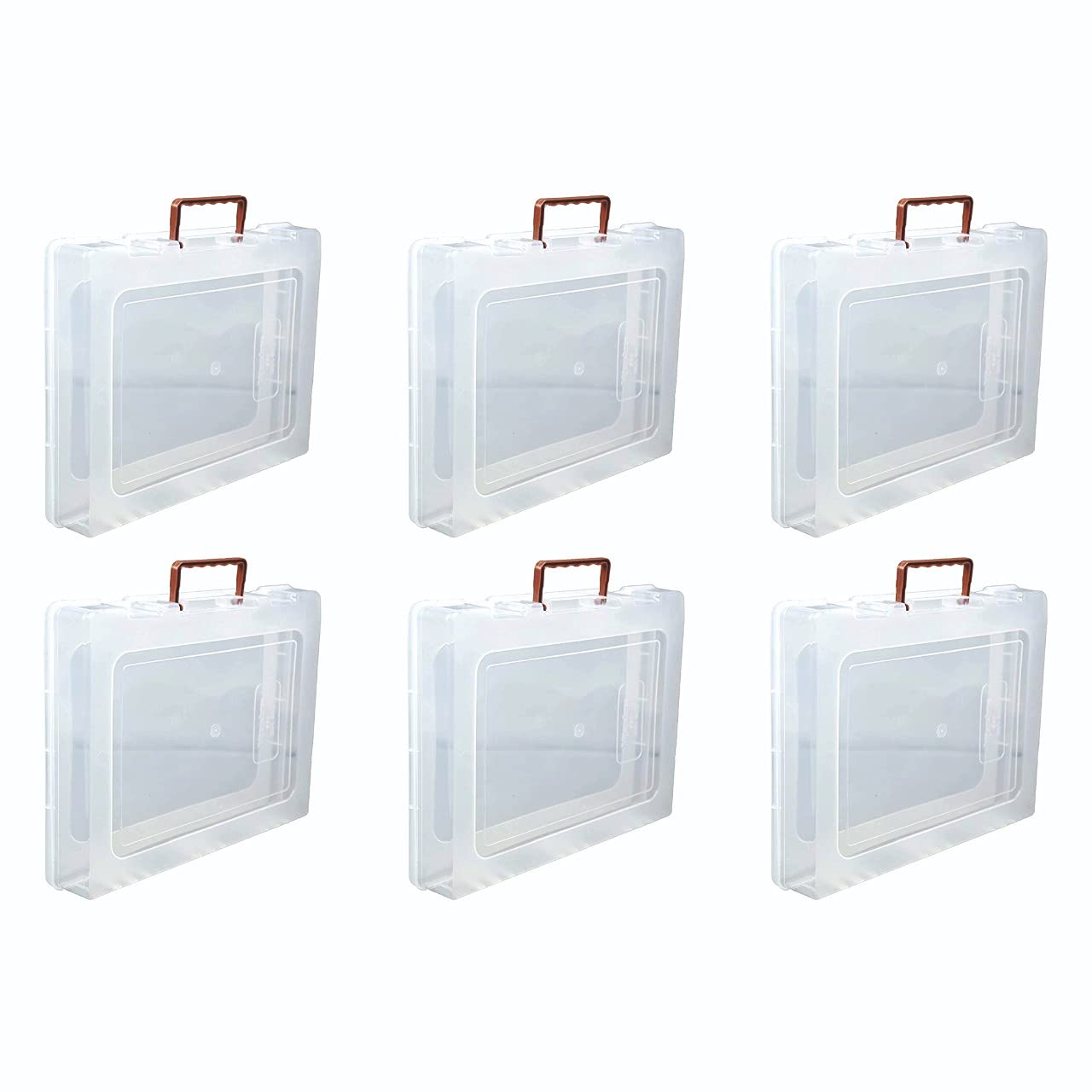 Darkzone Multipurpose Plastic Rectangular Storage Boxes With Locks And Handle Matte Finish For Saree, Laptop, Books (Set Of 6, R