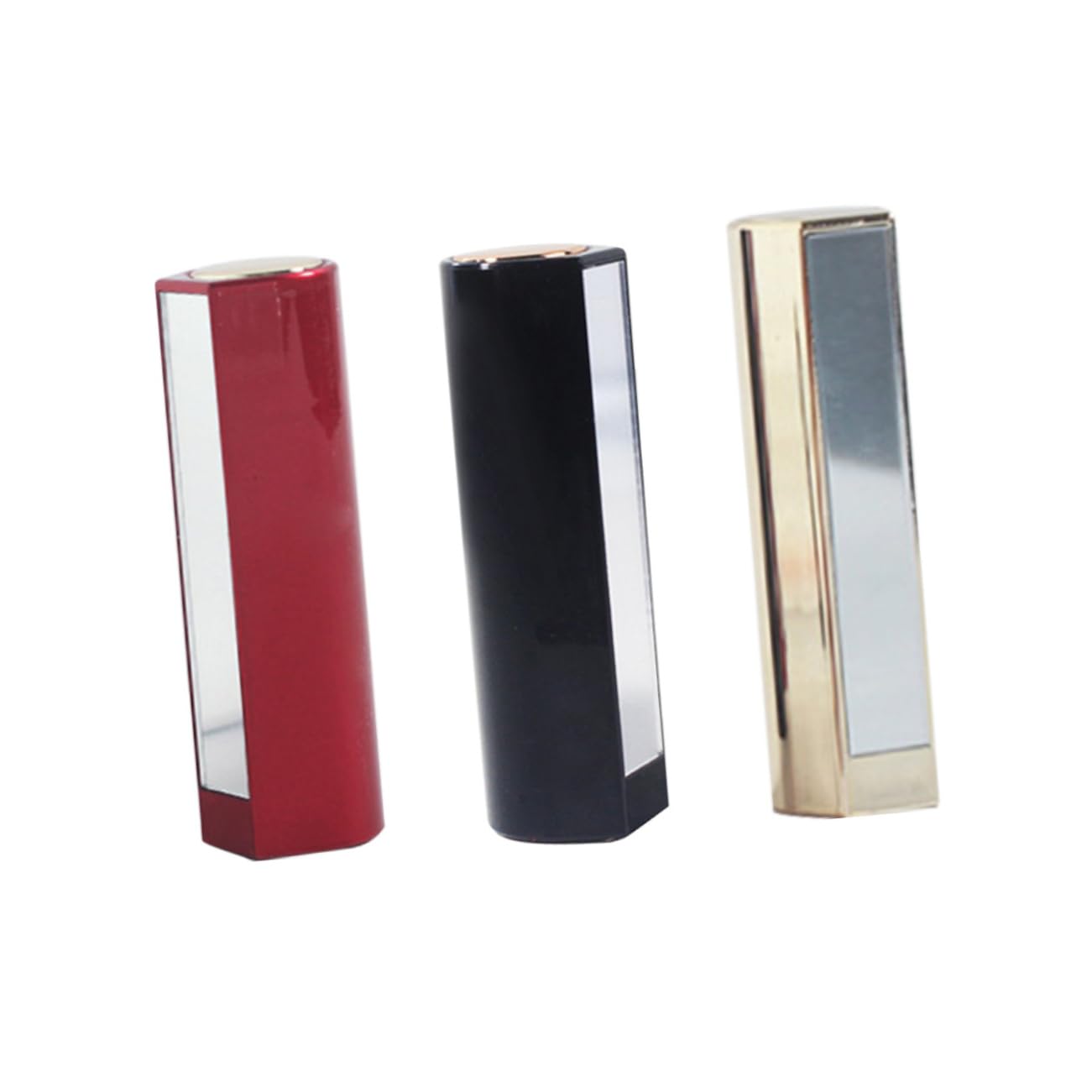 HONMEET 3 Pack Lip Balm Tube with Mirror Empty Lipstick Tube Refillable Container for Diy Balm Push Wheel Design Travel and Dail