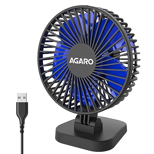 Agaro Breeze Usb Desktop Fan, 4 Inch Quiet Desktop Fan, Usb Plug In, 3 Speeds,Powerful Airflow, 40Tilting, Ultra Quiet, Personal
