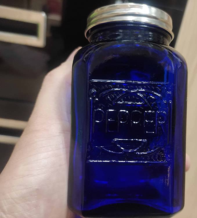 Ritadeshop Depression Style Glass Salt and Pepper Shakers (Cobalt Blue)