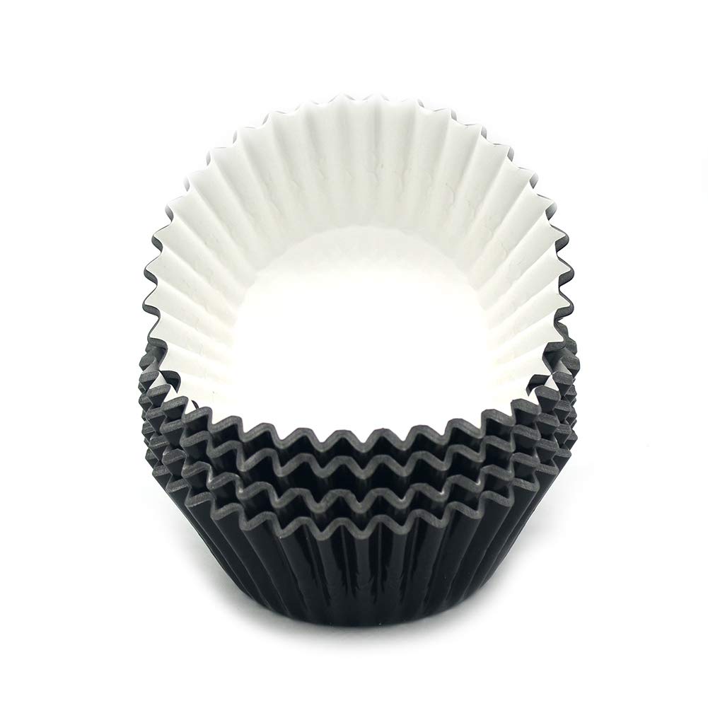 Mombake Standard Black Foil Cupcake Liners Muffin Baking Cups For Party And More, 100-Count