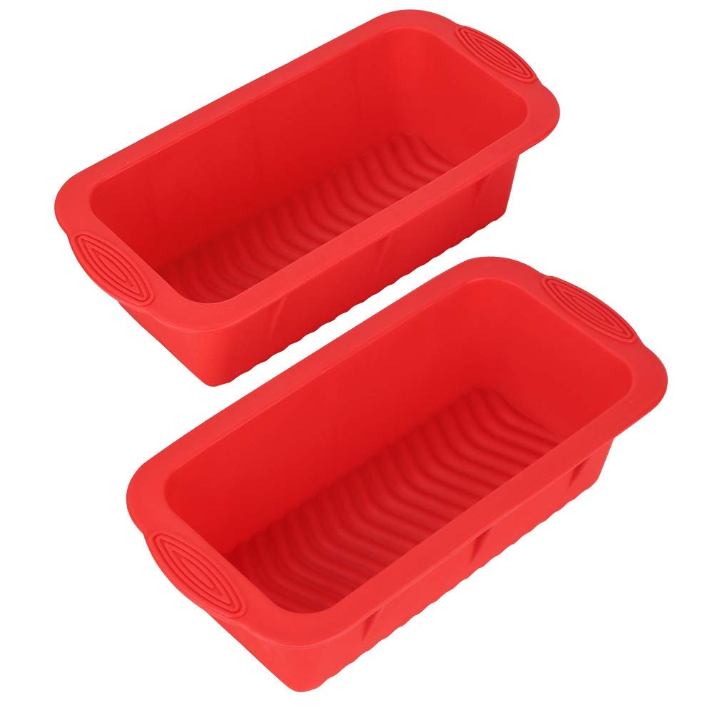 Popblossom Set Of Two Nonstick Loaf Pan For Homemade Bread Making,Soap, Fudge, Meatloaf And More (2 Pack Bread Mold)
