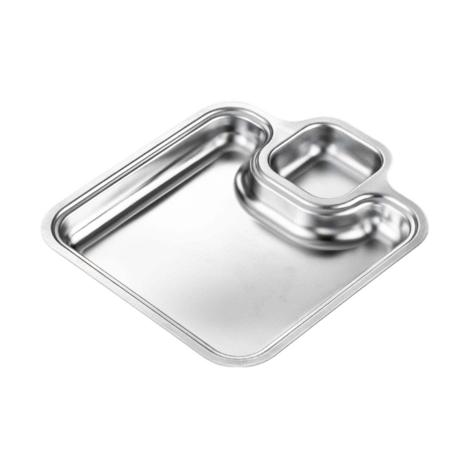 UJEAVETTE Roasting Pan Bakeware Compartment Fried Food Server for Garlic Rings Chicken Silver