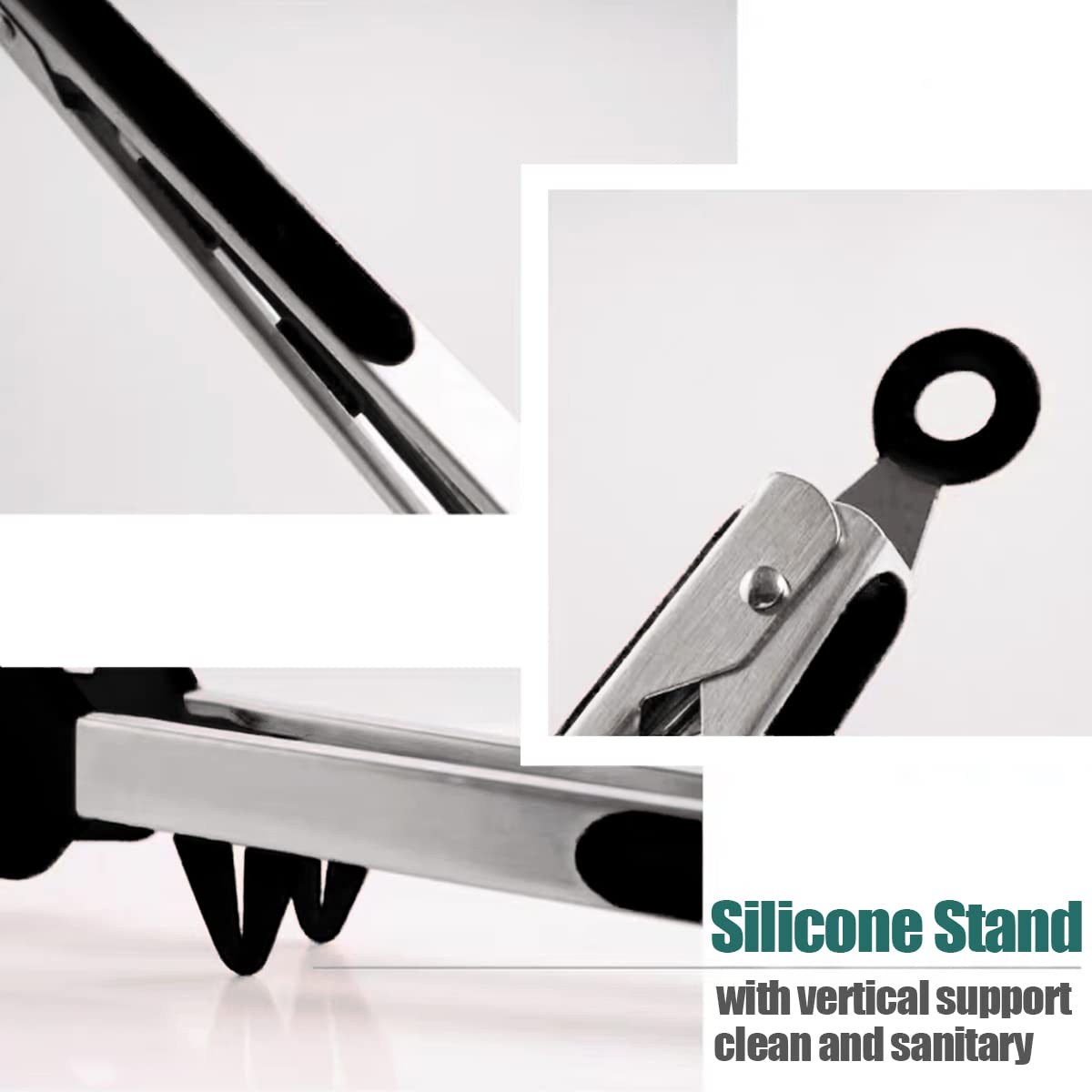 Kitchen Tongs, 9 Inch Tongs For Cooking With Silicone Tips, Food Grade Small Silicone Tongs, Mini Serving Tongs For Nonstick Pan