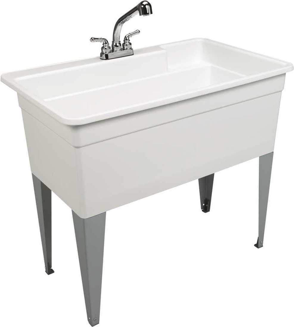 Mustee 28CF Big Utilatub Combo Utility Tub, 24 x 40, White