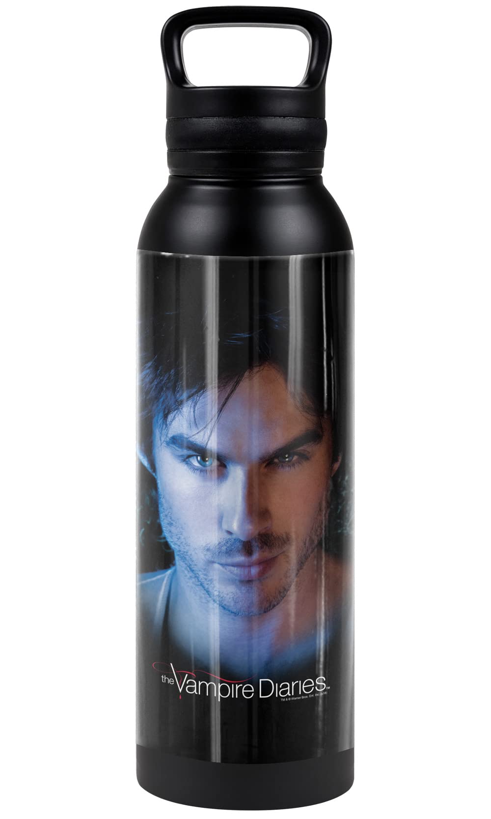 The Vampire Diaries Official Damon 24 Oz Insulated Canteen Water Bottle, Leak Resistant, Vacuum Insulated Stainless Steel With L