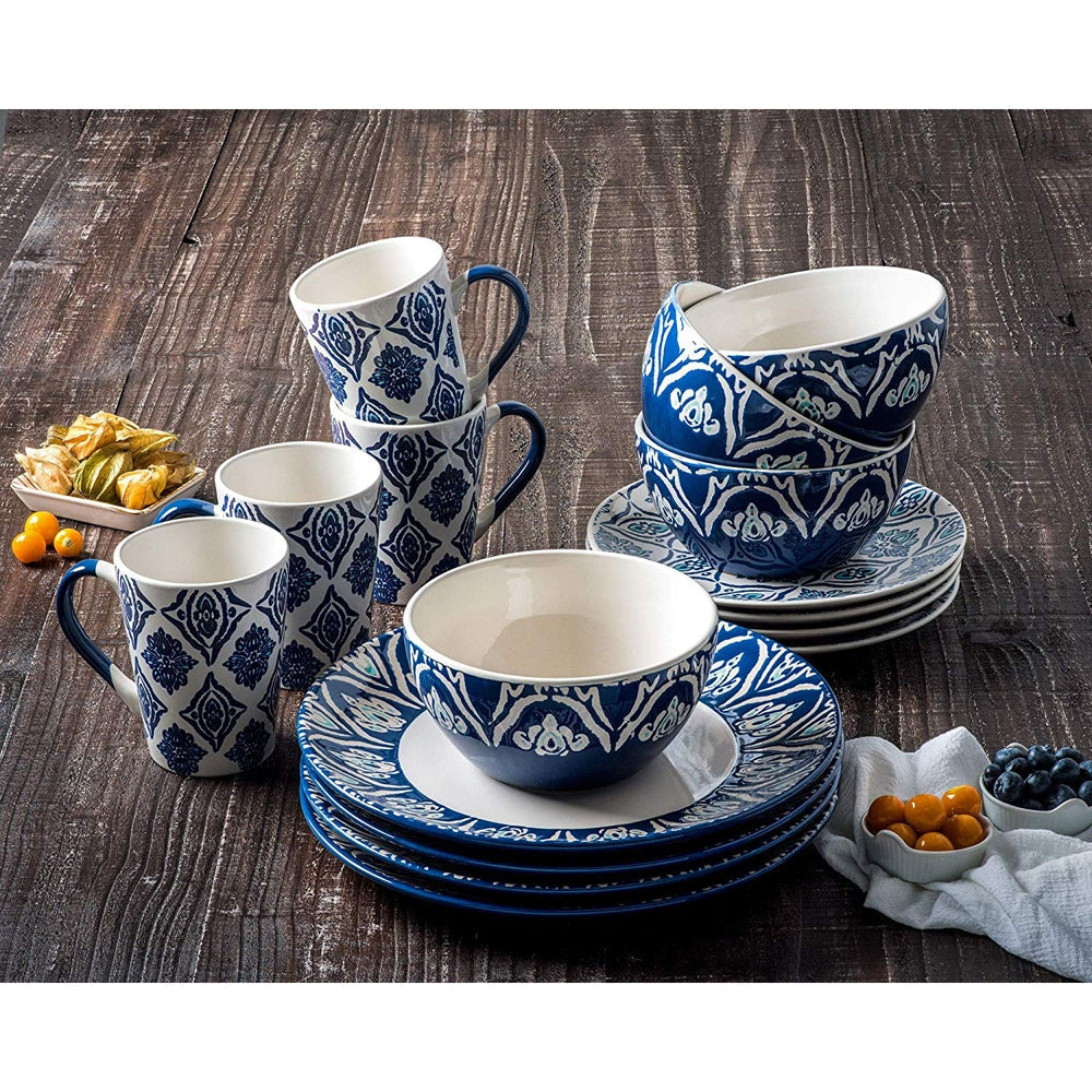 PIROUETTE BLUE/WH 16 PC DINNER SET