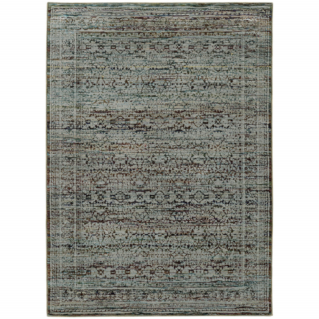 10 X 13 Blue And Purple Oriental Power Loom Stain Resistant Area Rug