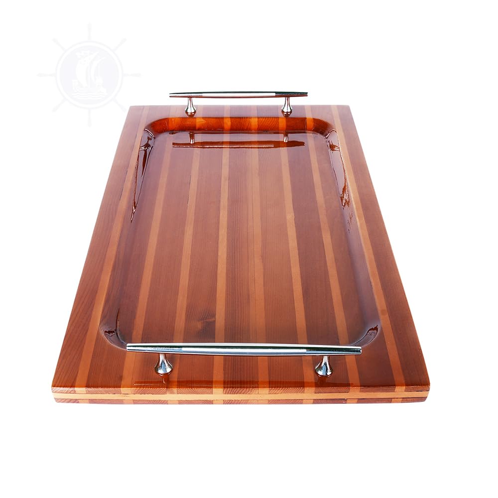 Chris Craft Nautical-Inspired Rectangular Cedar Serving Tray