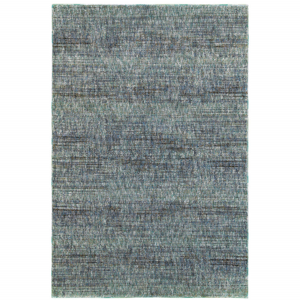 2 X 3 Blue grey Silver And green Power Loom Stain Resistant Area Rug