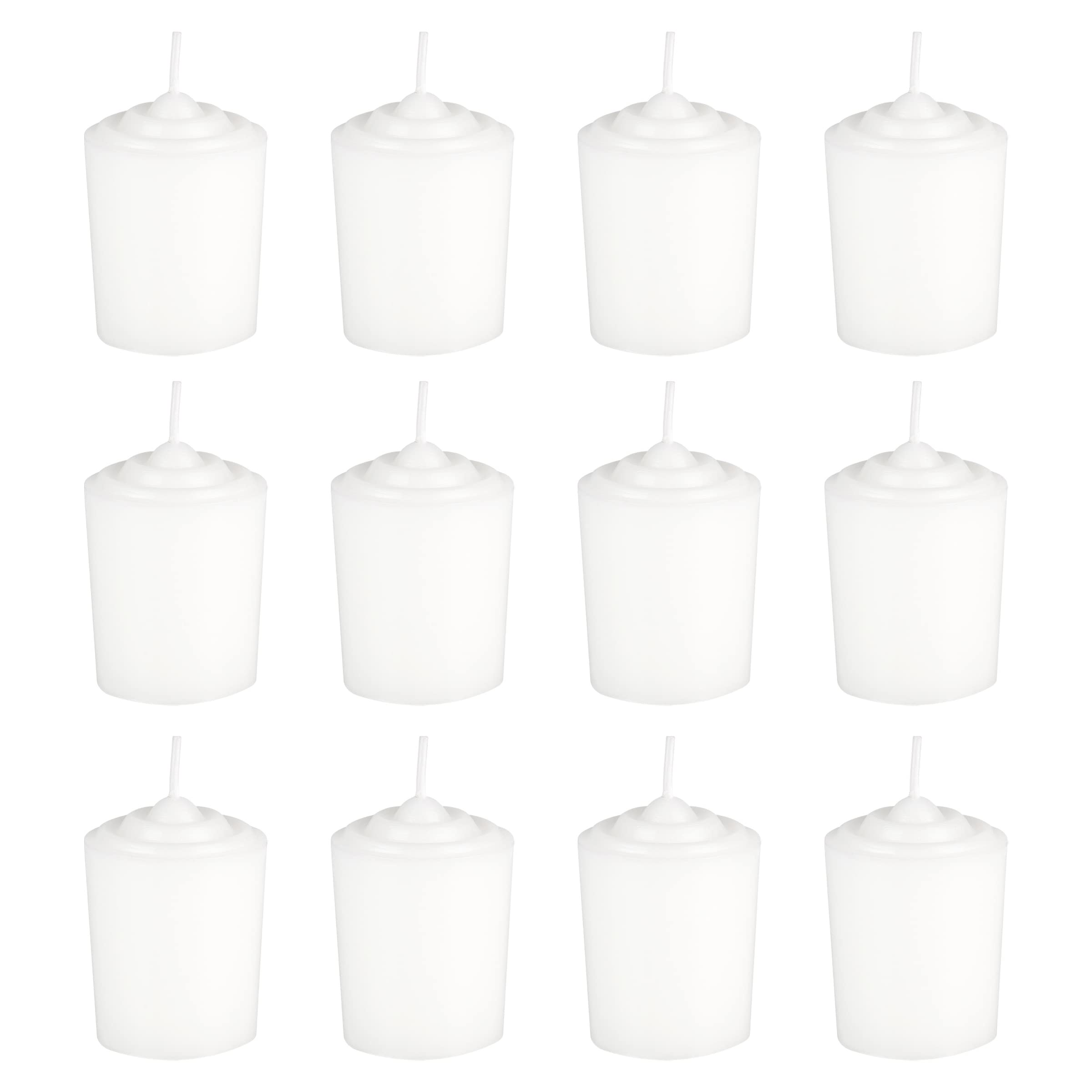 White Unscented 15 Hours Votive Candles Pack of 12