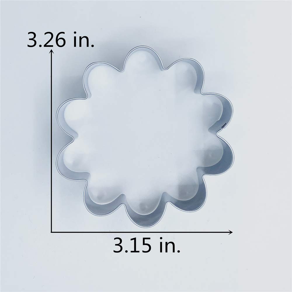 Liliao Daisy Flower Cookie Cutter - 3.1 X 3.3 Inches - Stainless Steel