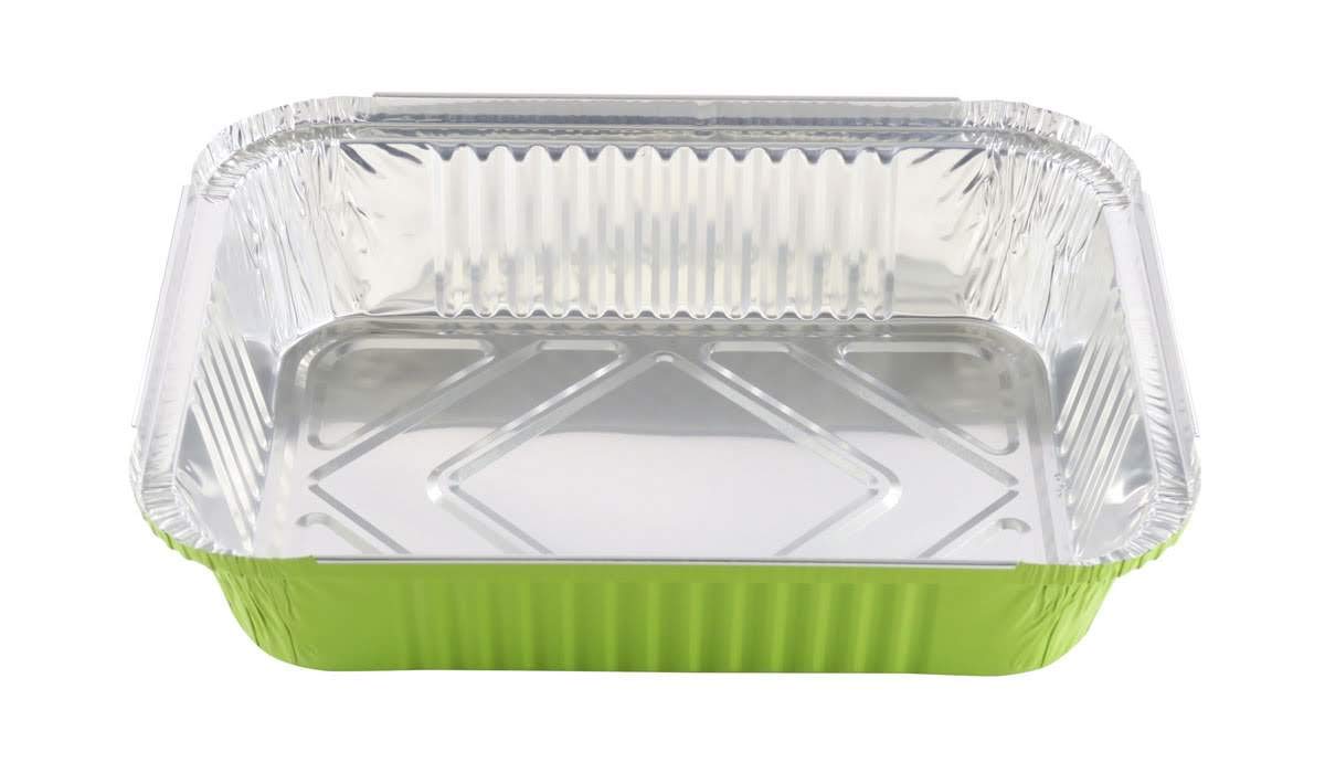 Kitchendance Disposable Colored Aluminum Take Out Pans With Plastic Lid-3.75 Pounds Baking Pan Perfect For Home, Restaurants-Alu