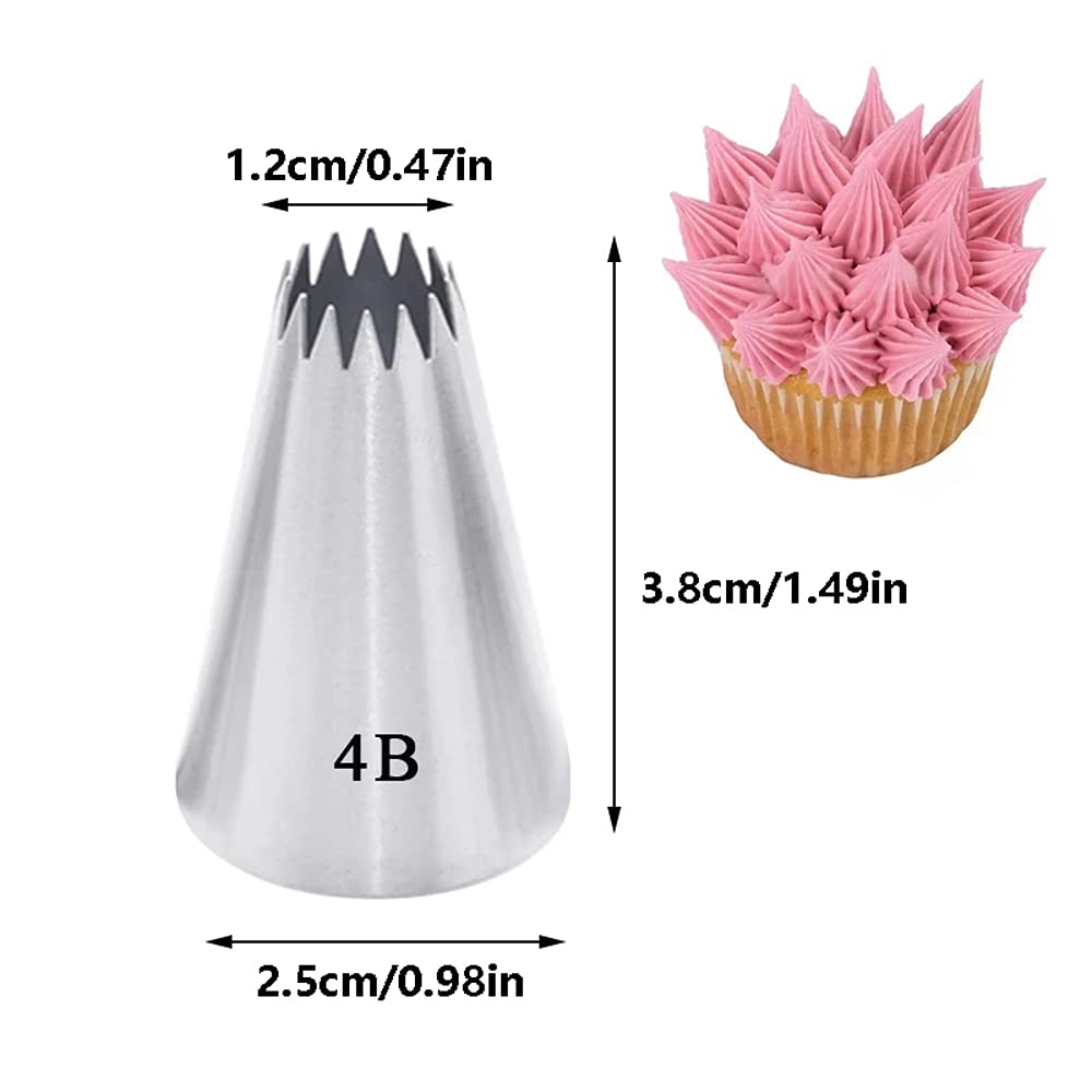 Large Piping Tips Set For Cake Cupcake Decorating,Stainless Steel Icing Piping Nozzles,5 Decorating Tips Pastry Tips Frosting Ti