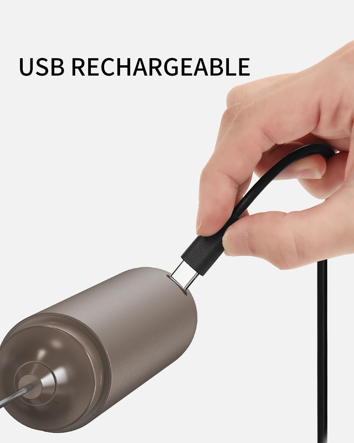 CIRCLE JOY Portable Rechargeable Milk Frother Hanheld, Dual Spring Whisk Electric Coffee Frother Wand Drink Mixer for Matcha Lat