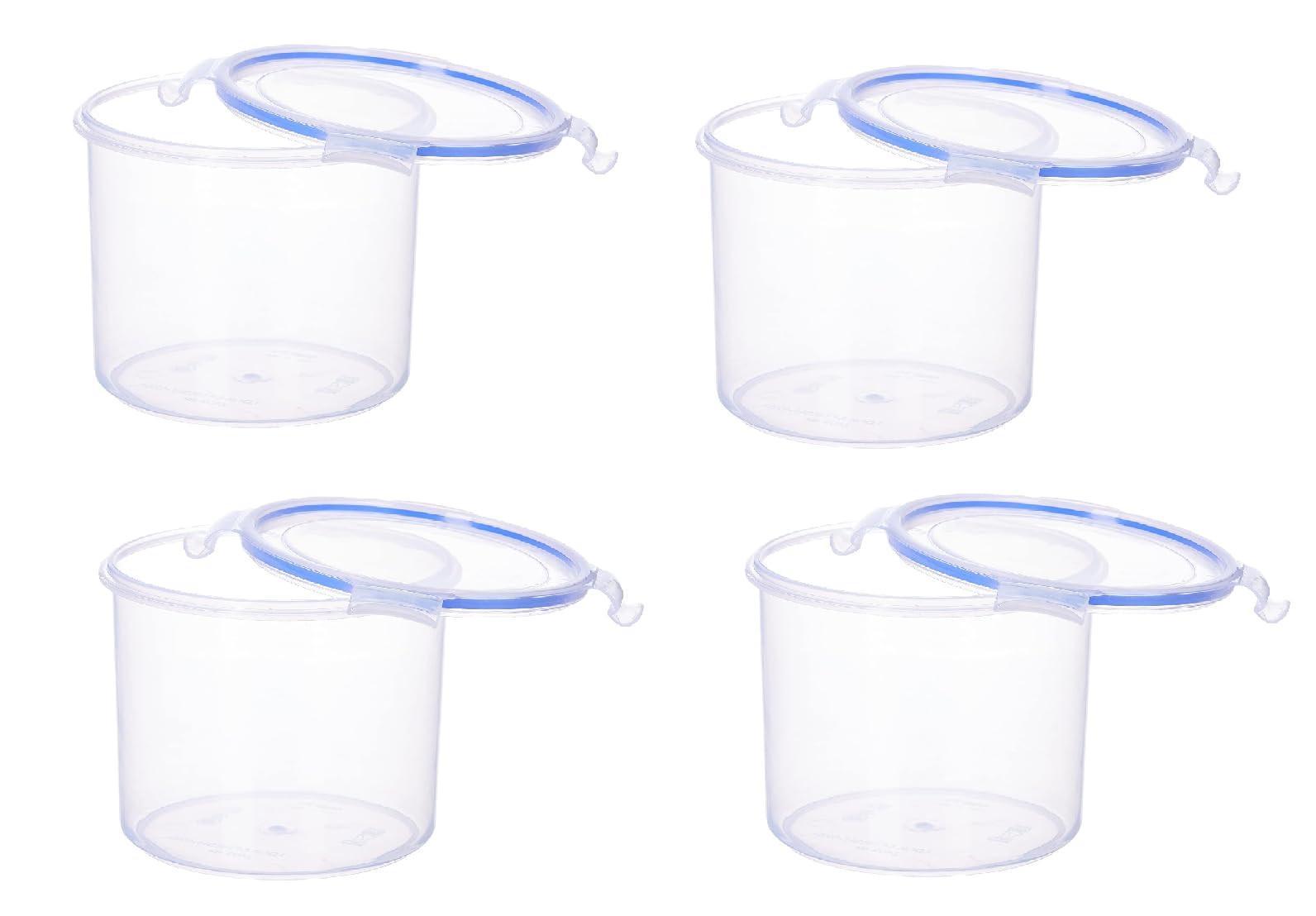 Aristo Lock & Fresh 120 Plastic Storage Container For Storing Grains, Pulses, Rice, Wheat Etc Set Of 42100 Ml,Transparent Clear