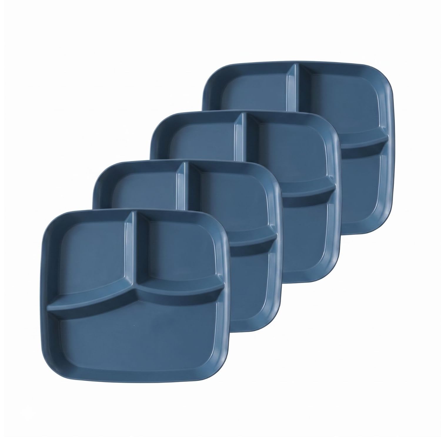 Spatlus Wheat Straw Unbreakable Plates  3 Compartment Plates Modern Reusable Dinner Plate Bpa Free For Kids Adults Microwave & 