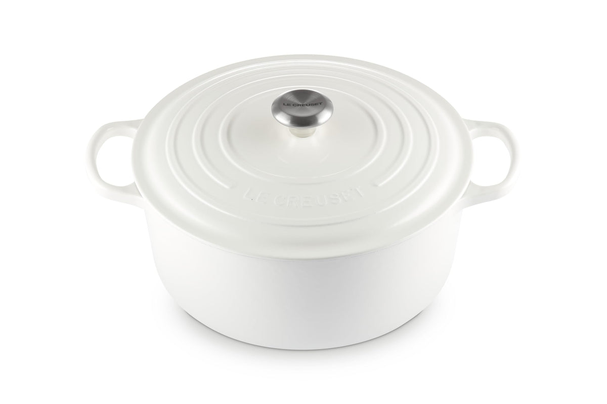 Le Creuset Enameled Cast Iron Signature Round Dutch Oven, 9 Qt., White