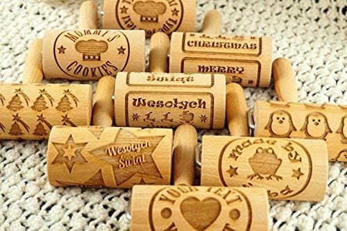 Penguins Mini Rolling Pin For Cookies Embossing Roller
