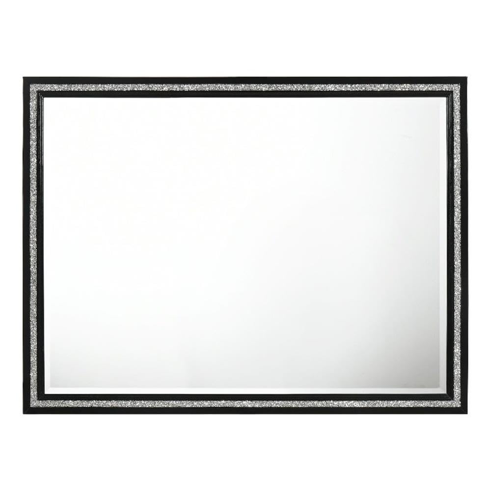 Acme Haiden Rectangular Wood Frame Dresser Mirror in Weathered Black