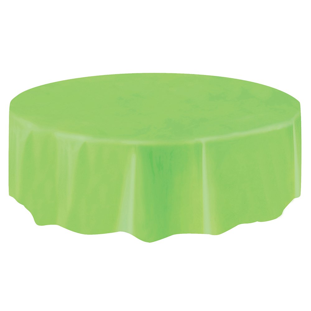 Unique Round Plastic Table Cover, 84, Lime Green