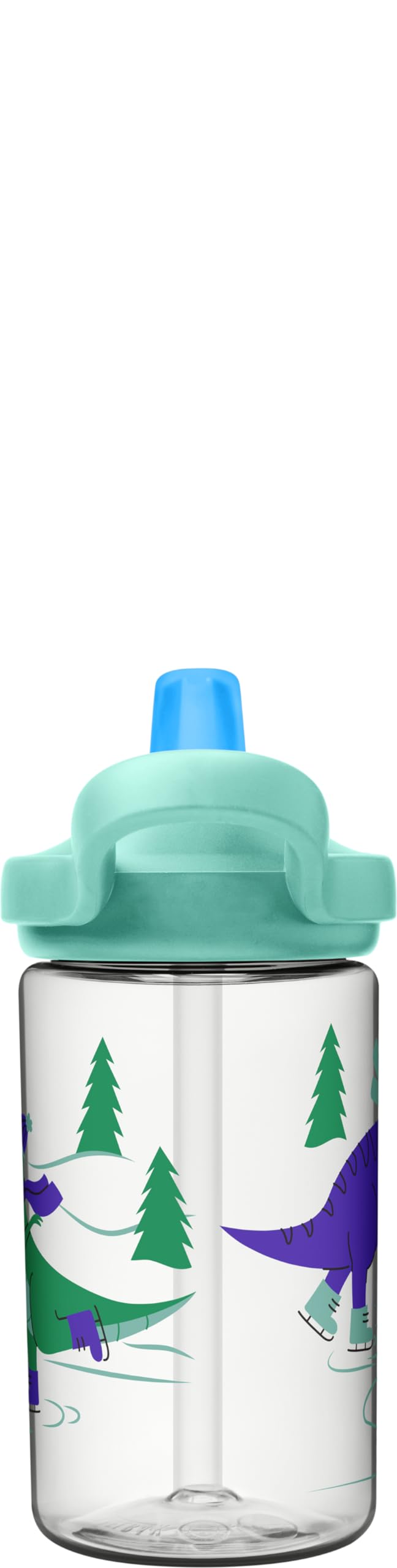 camelBak Eddy+ 14 oz Kids Water Bottle with Tritan Renew - Straw Top  Leak-Proof When closed  Ice Skating Dinos