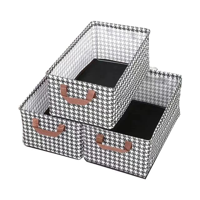 Jukkre Durable Linen Closet Organizers And Foldable Storage Baskets, Rectangle Storage Boxes For Pants, Shirt, Sweaters, Bra Pan