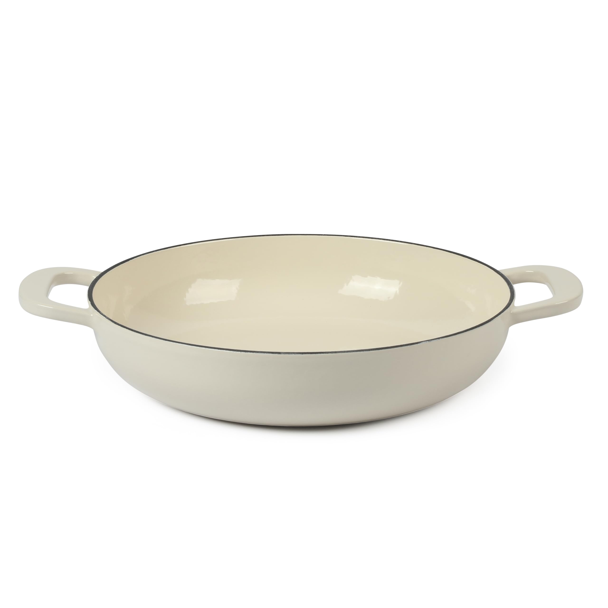 Martha Stewart 3.5-Quart Enameled Cast Iron Dutch Oven Braiser - Linen W/Gold Knob