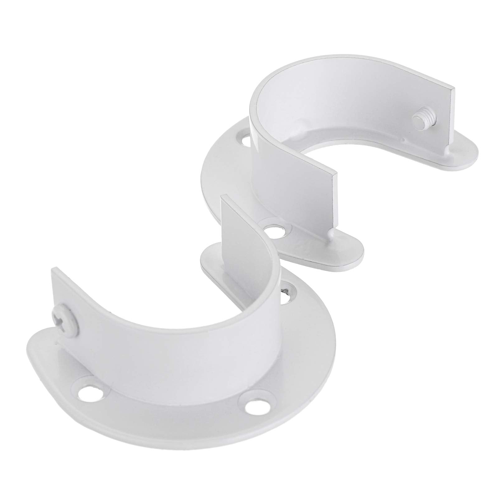 Ownmy 4 Packs Closet Rod End Supports Curtain Flange Rod Holder 1-1/2'' Diameter, U Shaped Stainless Steel Closet Pole Sockets O