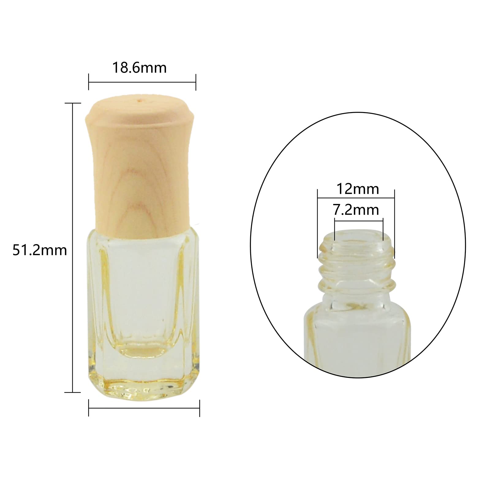 Wwolife 14Pcs 3Ml Yellow Glass Roller Bottles Mini Roll On Bottles Cosmetics Perfume Essential Oil Rolling Bottles Sample Vials